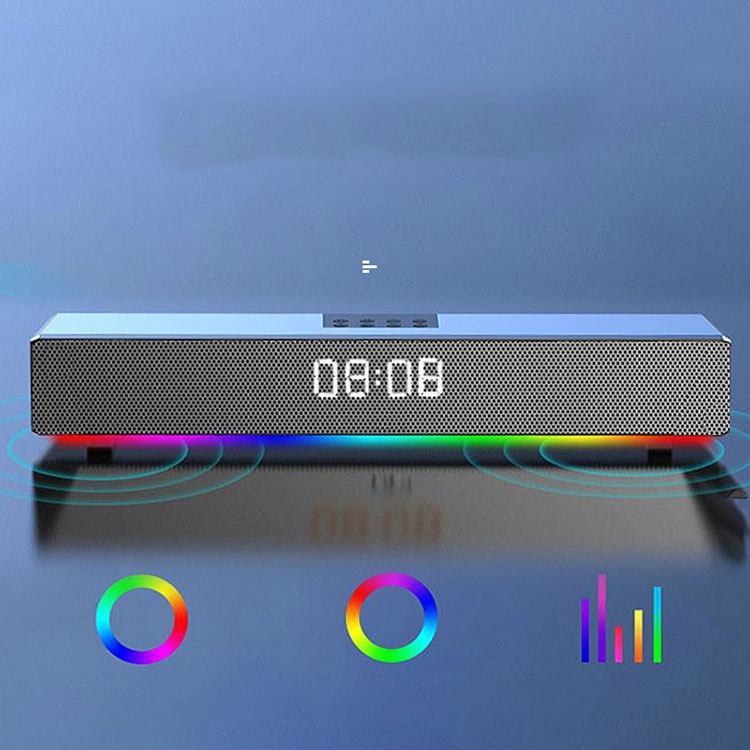 RGB Soundbar Speaker 2400mAh 10W Alarm Clock Wireless speaker Subwoofer